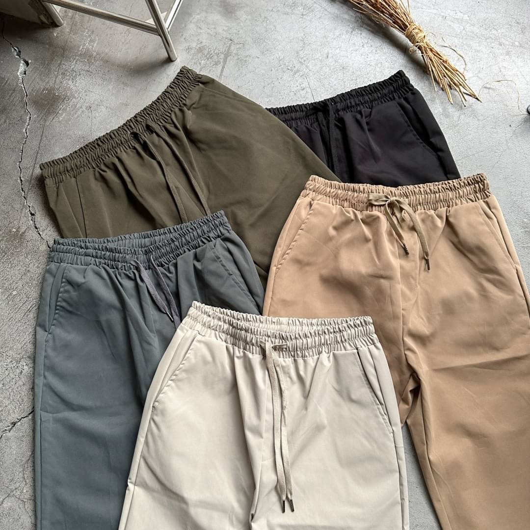 【1724抽繩長褲】韓系 長褲 抽繩 黑色/石灰/鐵灰/卡其/軍綠