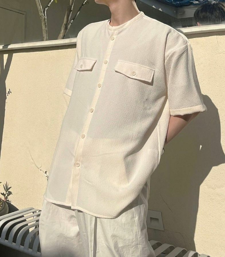 淨色圓領短袖恤衫外套 S2070