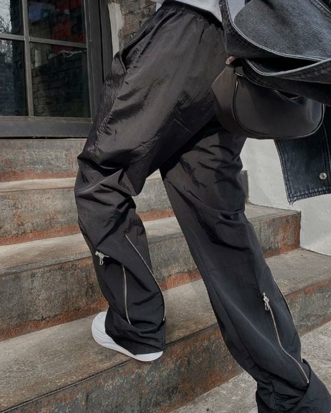 淨色拉鍊鬆身褲 EASY-022P