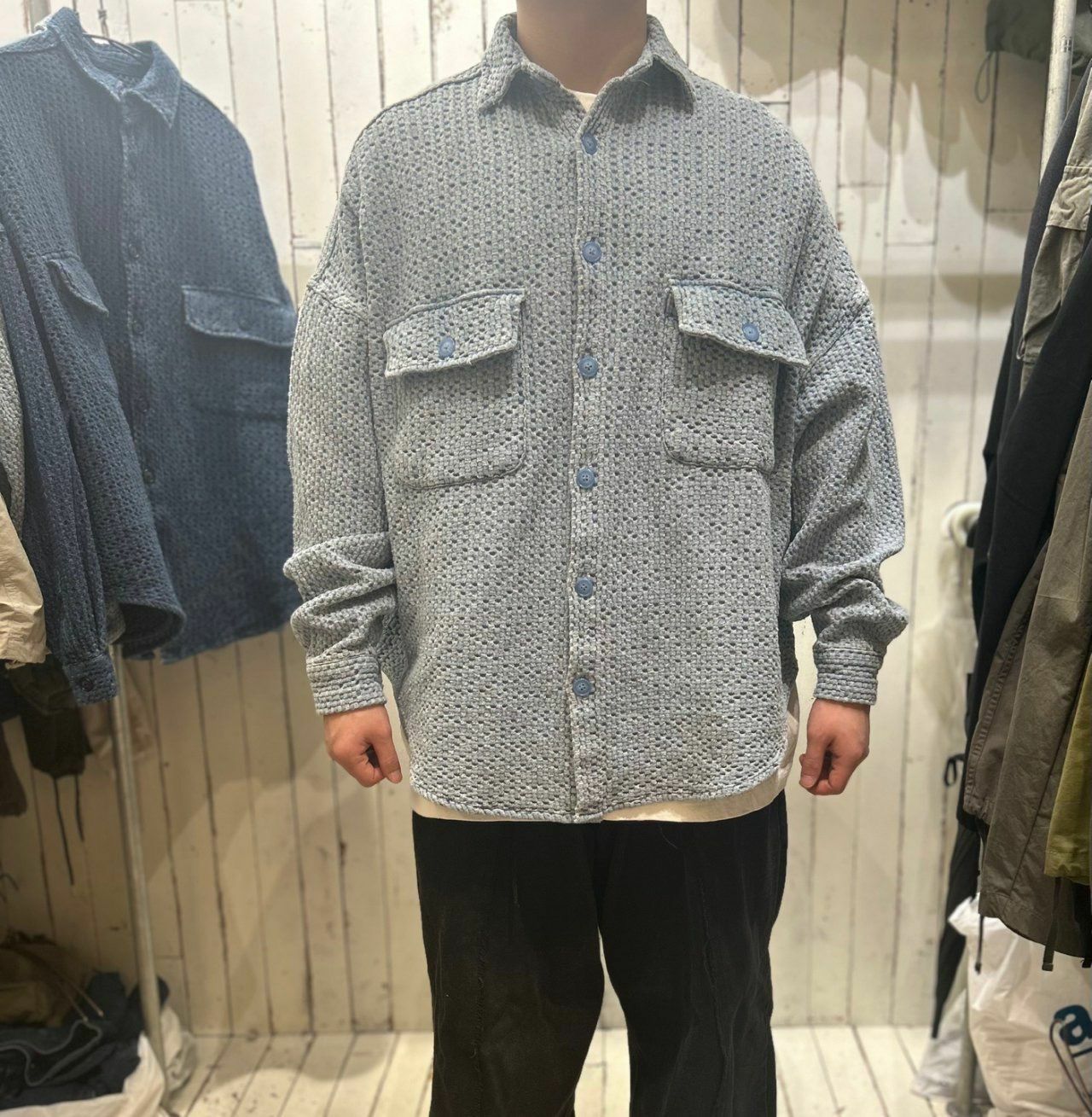 淨色雙袋口長袖恤衫 FARMERS-016S