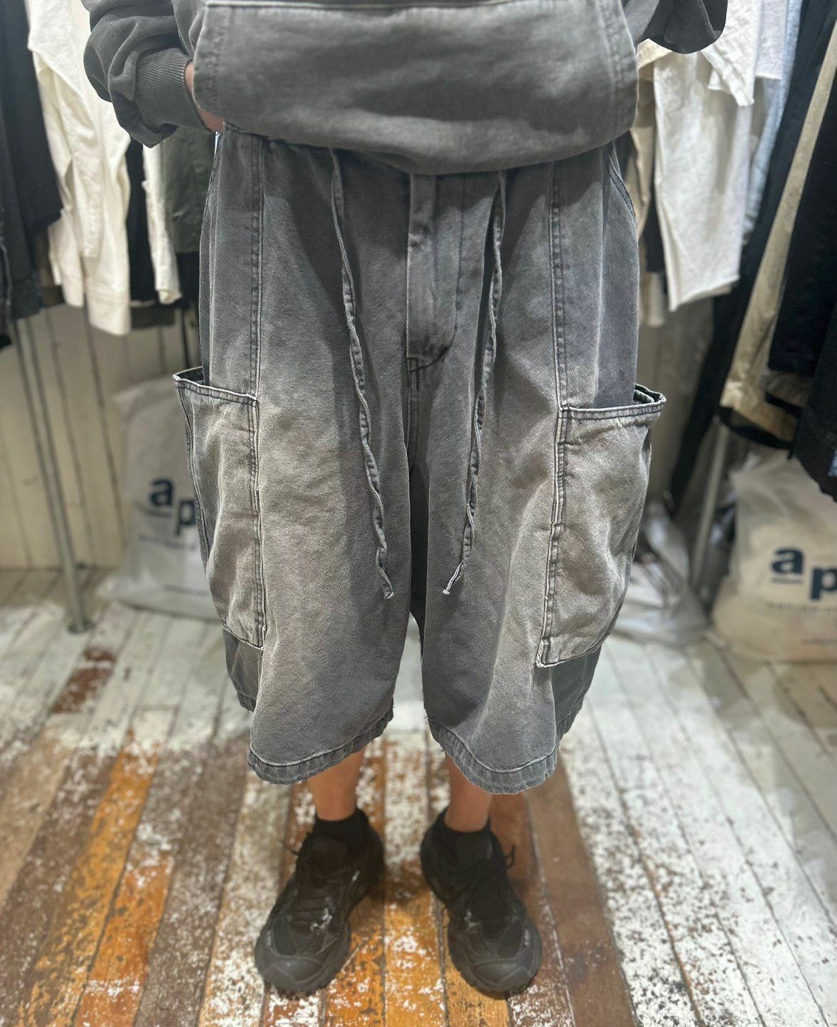 洗水工裝牛仔短褲 FARMERS-019J