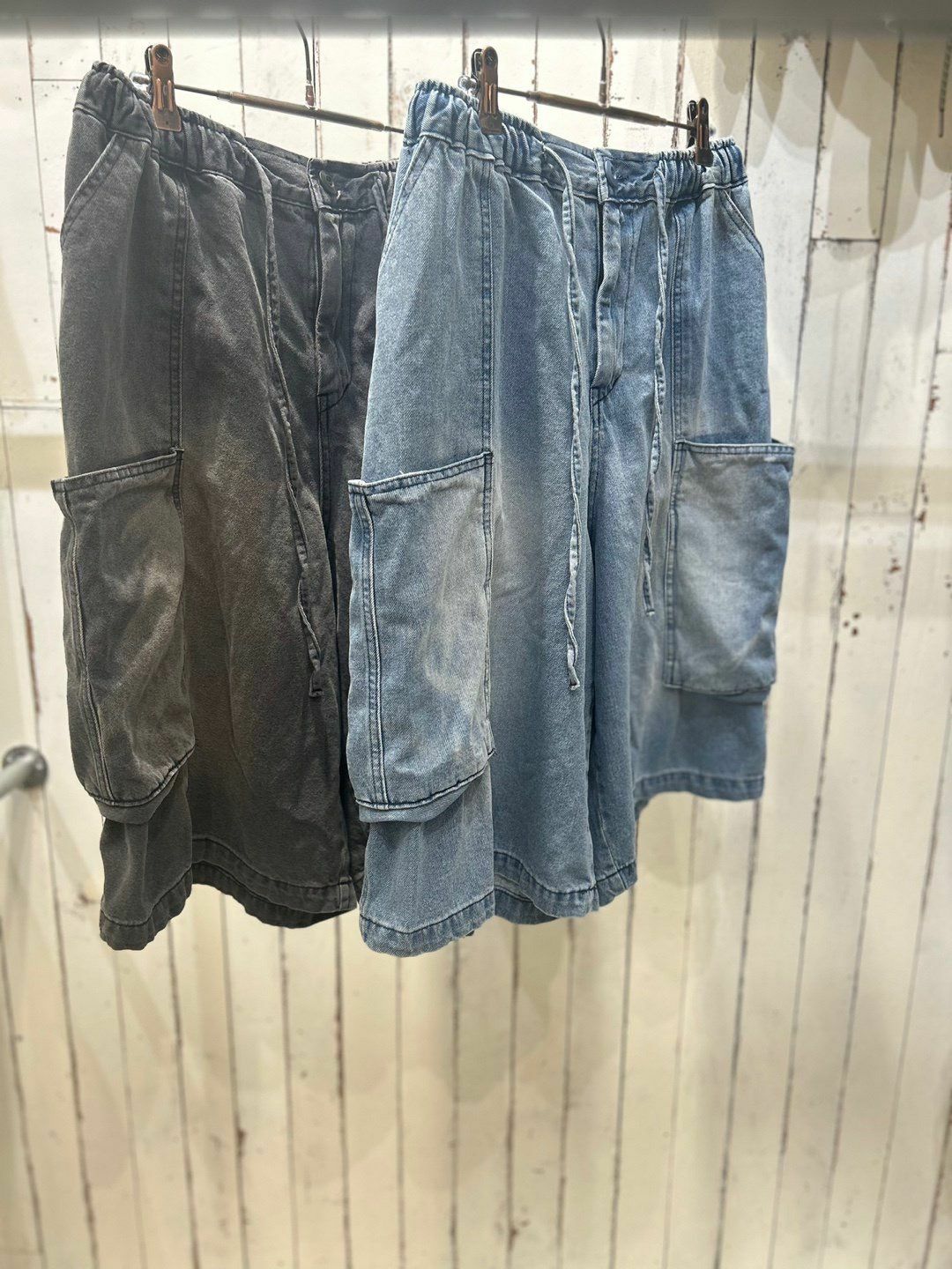 洗水工裝牛仔短褲 FARMERS-019J