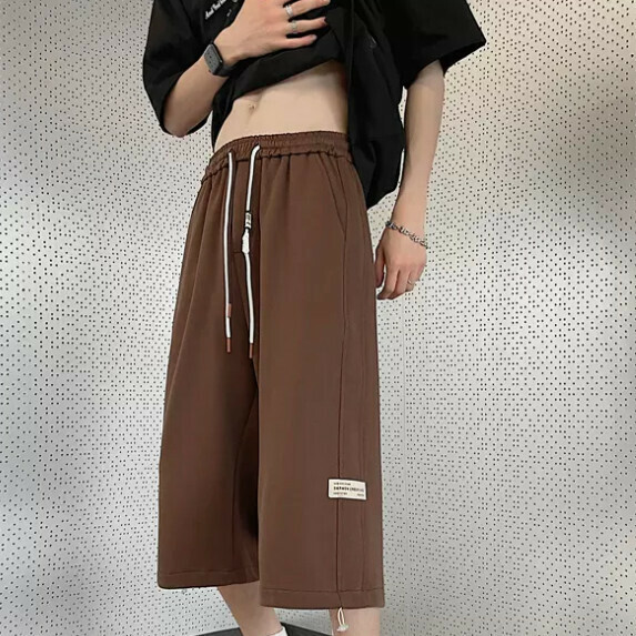 爆款運動七分短褲男夏季（咖啡色【M_6XL碼】（下單後聯繫客服確認發貨尺碼）