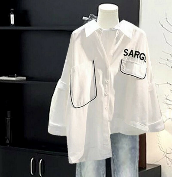 Irregular Shirt#Single Piece (White) (M-4XL) (Contact customer service to confirm size after placing an order) 