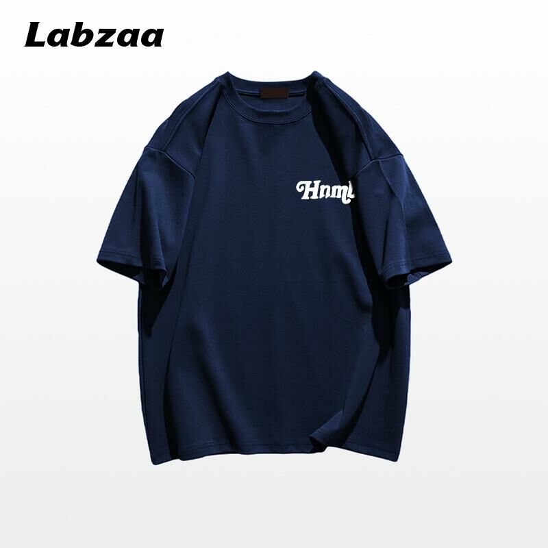 激抵休閒寬鬆短袖T恤( M-3XL碼 藏青色)【下單後請聯絡客服確認發貨尺碼】