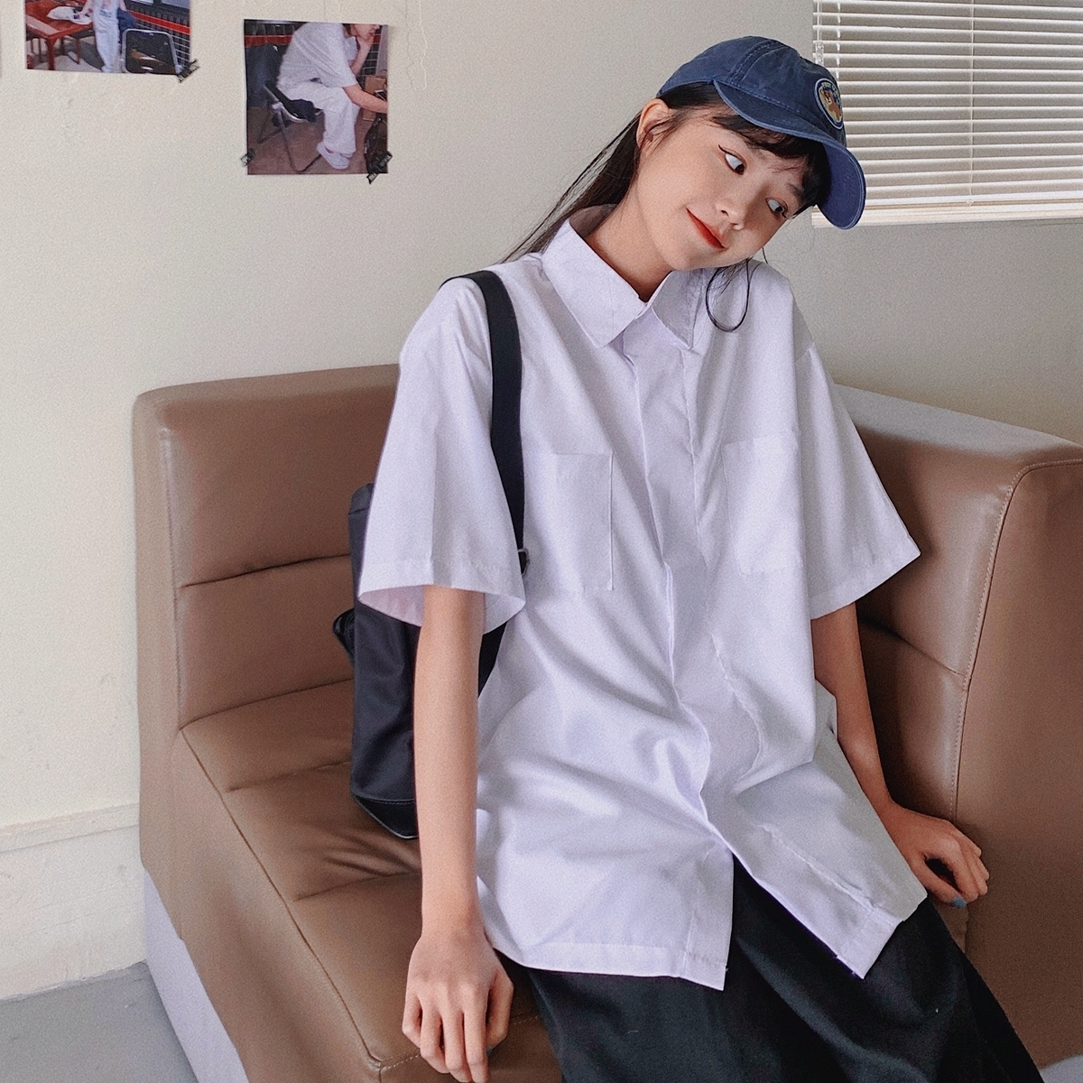 Women's Short Sleeve Shirt (White) (S-2XL) (Contact customer service to confirm the shipping size after placing an order)