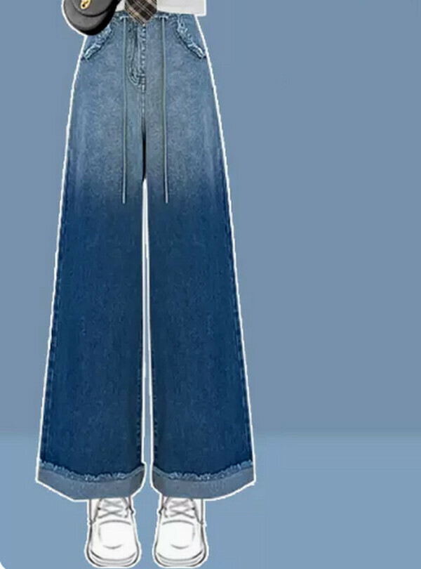 Women's Gradient Jeans - Single Piece (Blue) (M-4XL) (Contact customer service to confirm size after placing an order) 