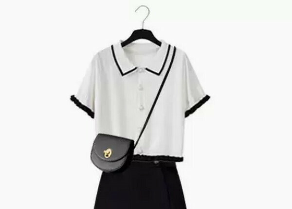 Slim Polo Neck Top#Single Piece (White) (M-4XL) (Contact customer service to confirm size after placing an order) 