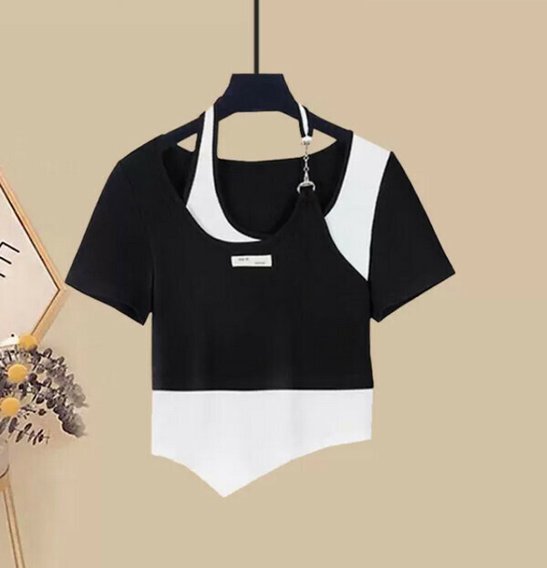 Halterneck Top (One) (Black) (M-4XL) (Contact customer service to confirm size after ordering) 