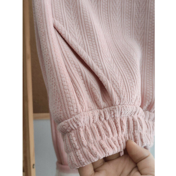 High-waisted straight-leg thin knitted wide-leg pants [wheat ears and fleece - pink] [S-XL size] [Contact customer service to confirm size after placing an order]