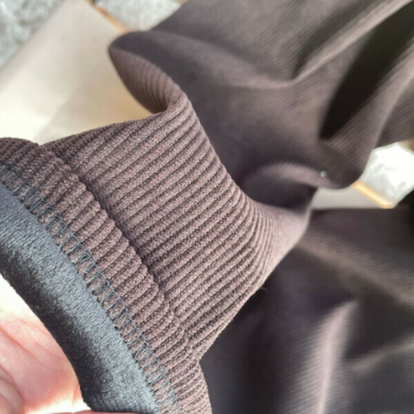 High-waisted straight-leg thin knitted wide-leg pants [corduroy and fleece - coffee color] [S-XL size] [Contact customer service to confirm size after placing an order]