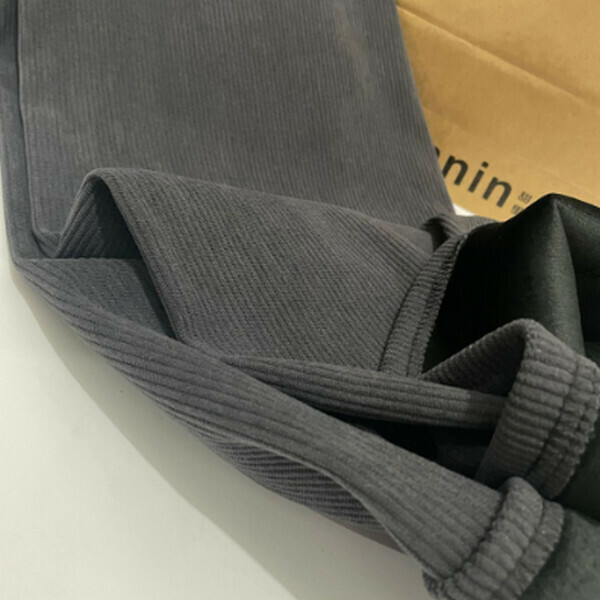 High-waisted straight-leg slim knitted wide-leg pants [corduroy fleece - gray] [S-XL size] [Contact customer service to confirm size after placing an order]