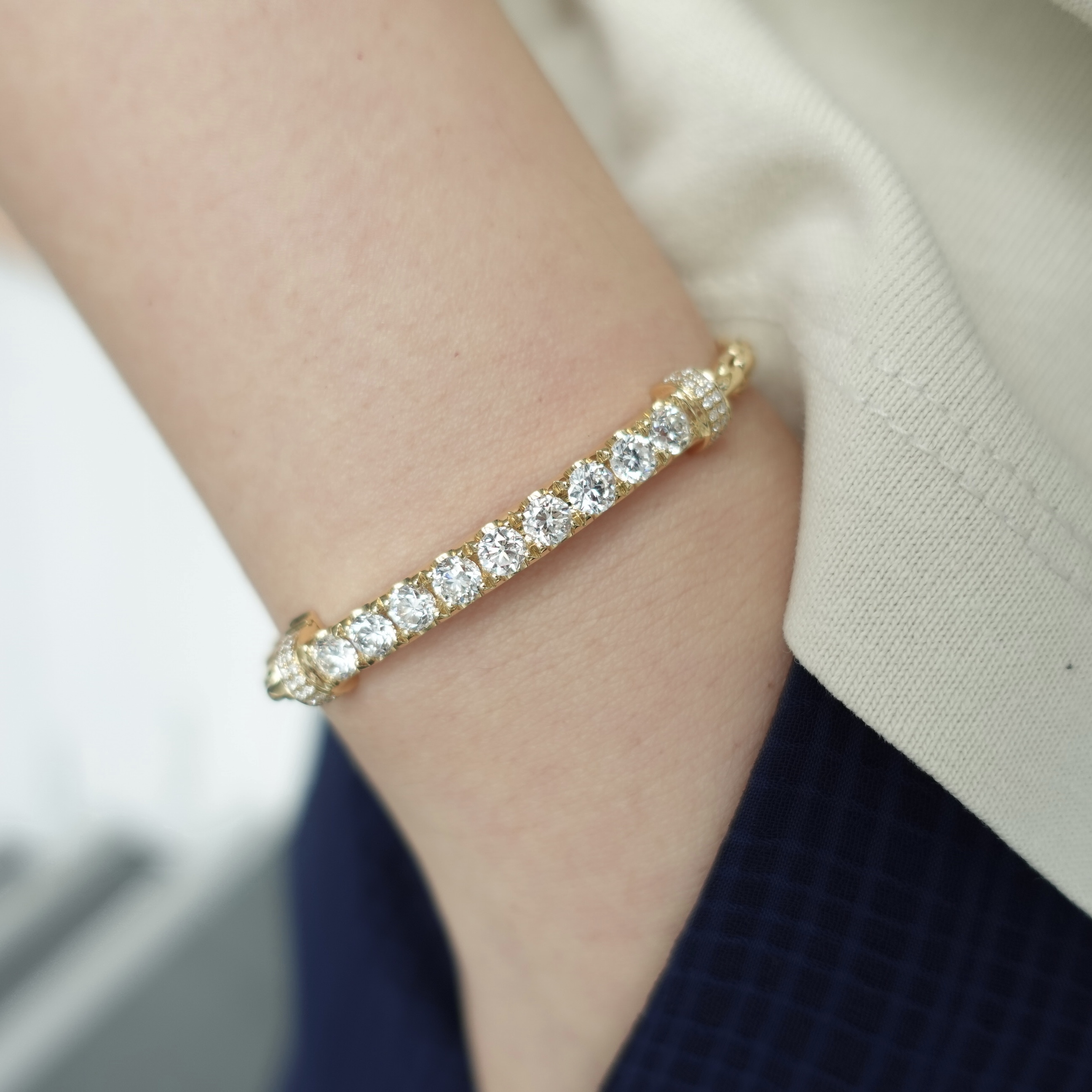 18K金鑽石鏈條手鏈 - 每顆30份