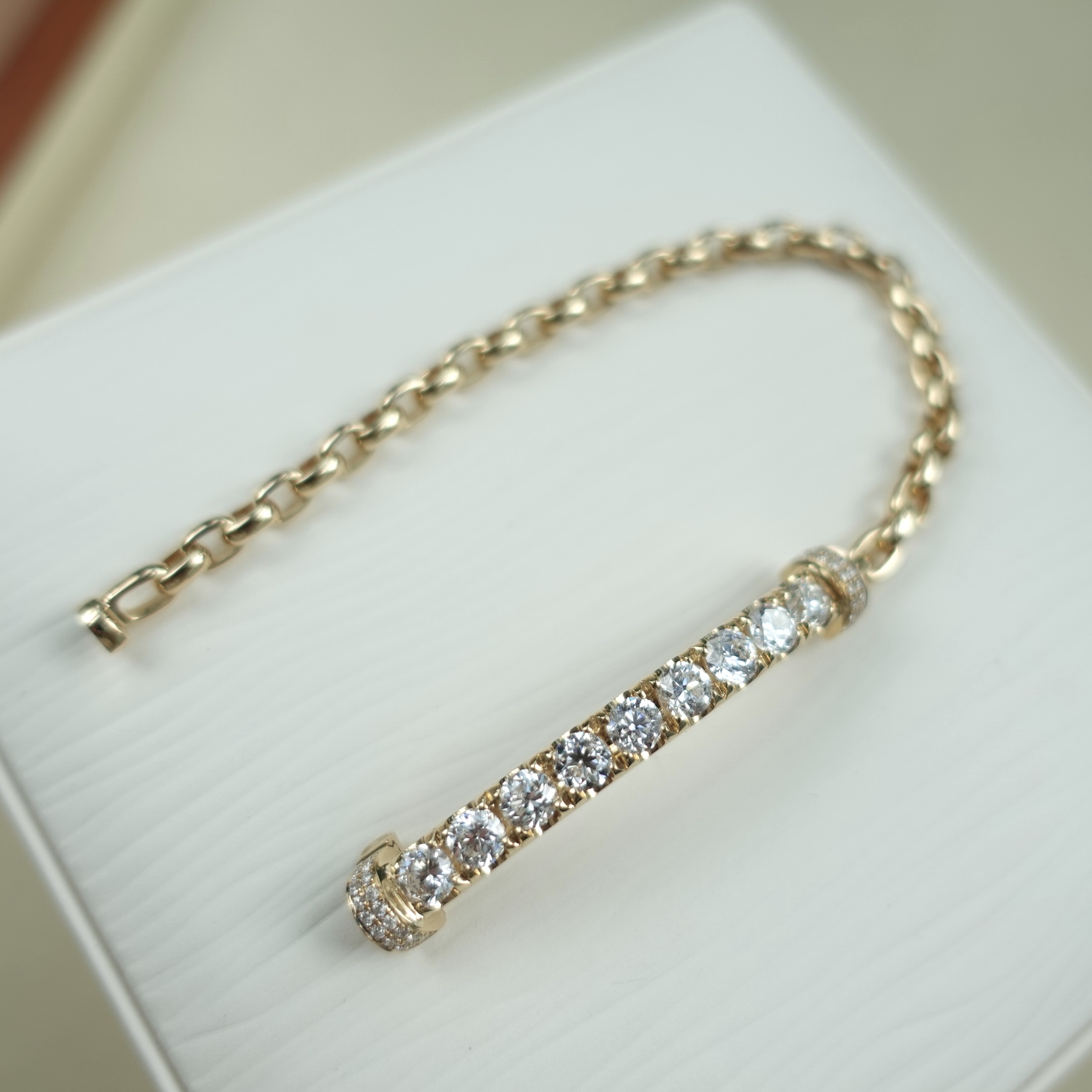 18K金鑽石鏈條手鏈 - 每顆30份