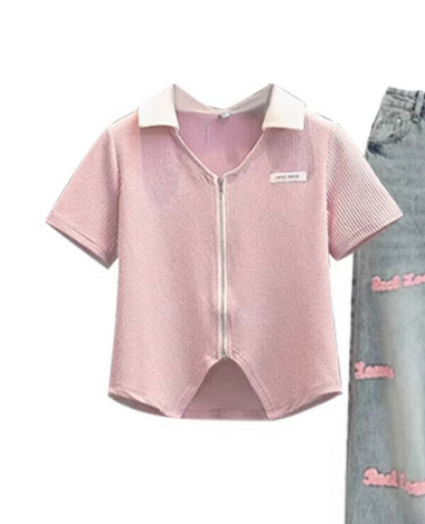 Women's Short Sleeve #Single Piece (Pink) (M-4XL) (Contact customer service to confirm size after placing an order) 
