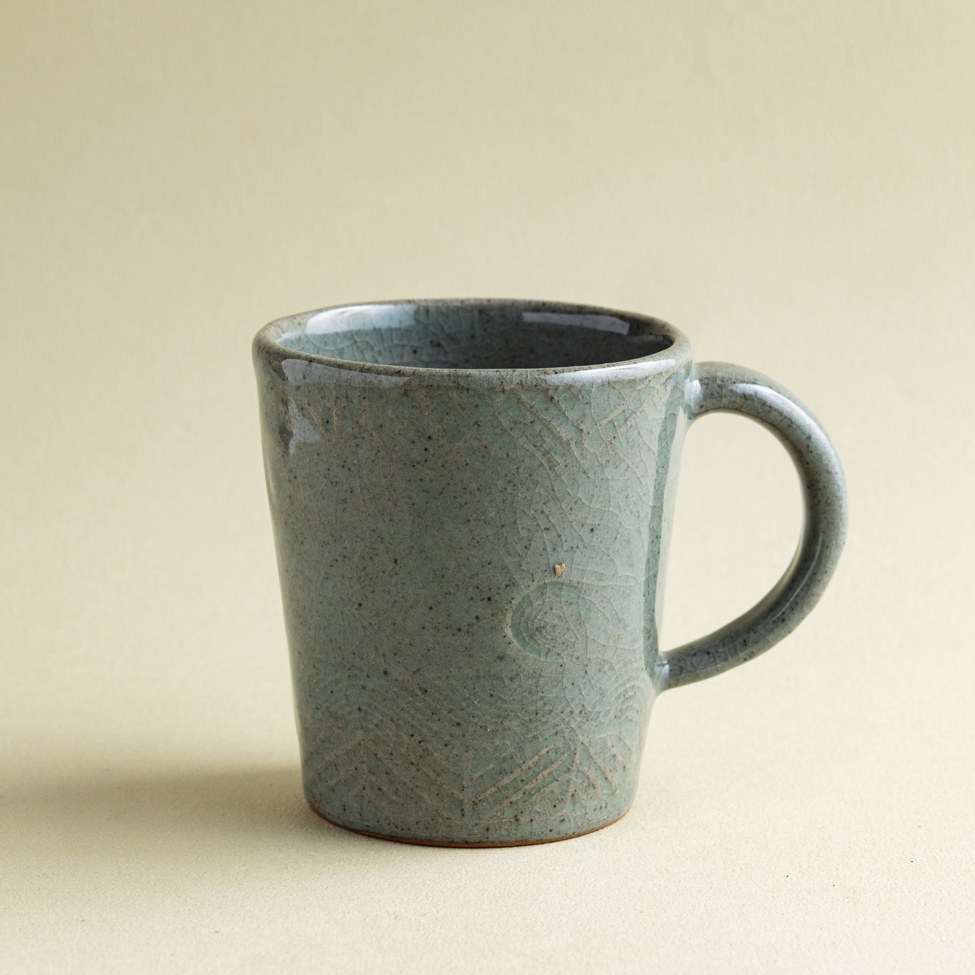 【寶來陶】梳織紋大咖啡杯
