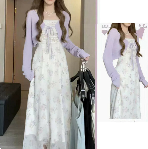 Slim Floral Sundress#Single Piece (Purple) (M-4XL) (Contact customer service to confirm size after placing an order) 