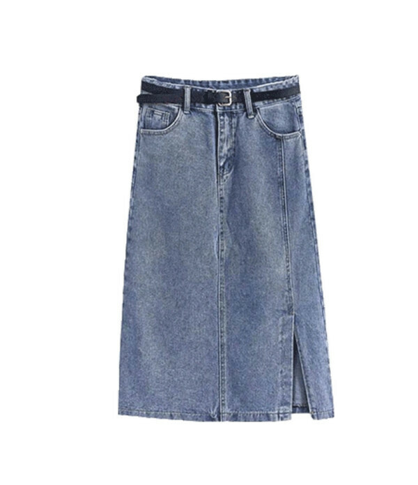 Versatile denim skirt#Single piece (blue) (M-4XL) (contact customer service to confirm size after placing an order) 