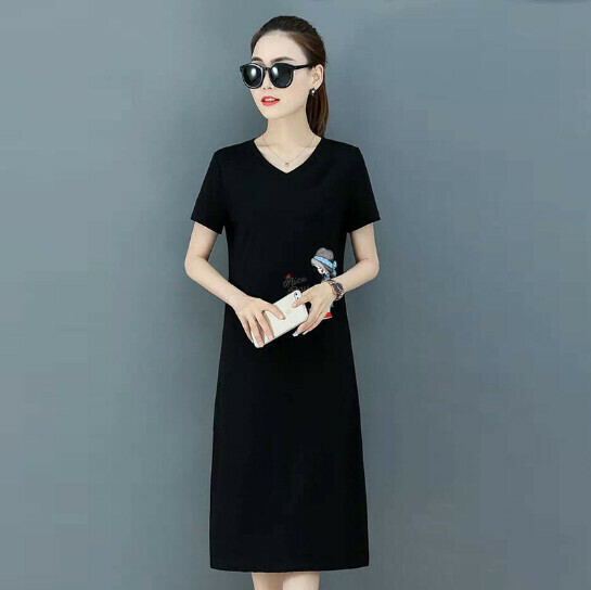 Casual Dress [Black] (M-4XL size) (Contact customer service to confirm size after placing an order)