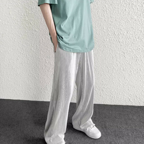 新款直筒長褲男夏季（白色【M_5XL碼】（下單後聯繫客服確認發貨尺碼）