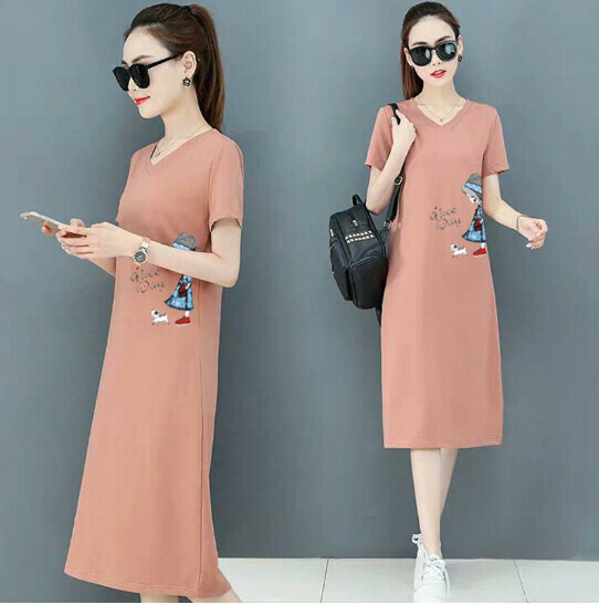 Casual Dress [Brick Red] (M-4XL) (Contact customer service to confirm size after placing an order)