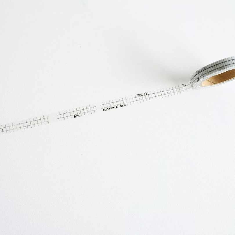 Yohaku Masking Tape－Black Grid | **1m Length**