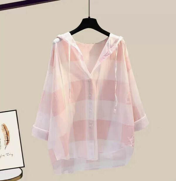 Fashion Sunscreen Shirt#Single Piece (Pink) (M-4XL) (Contact customer service to confirm size after placing an order) 