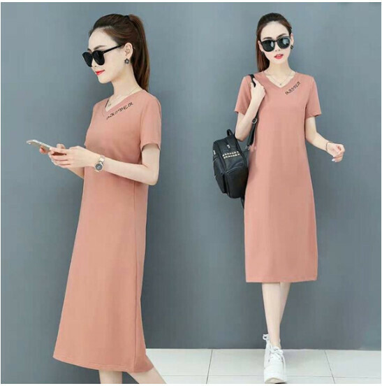 Midi Casual Dress [Brick Red] (M-3XL) (Contact customer service to confirm size after placing an order)