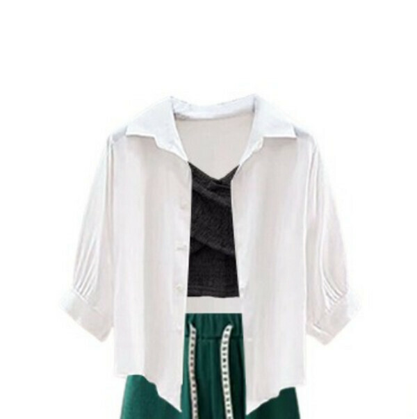 Versatile Shirt#Single Piece (White) (M-4XL) (Contact customer service to confirm size after placing an order) 
