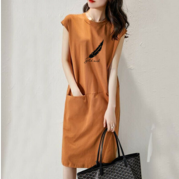 Loose and thin T-shirt [301033 khaki feather] (M-3XL size) (contact customer service to confirm size after placing an order)