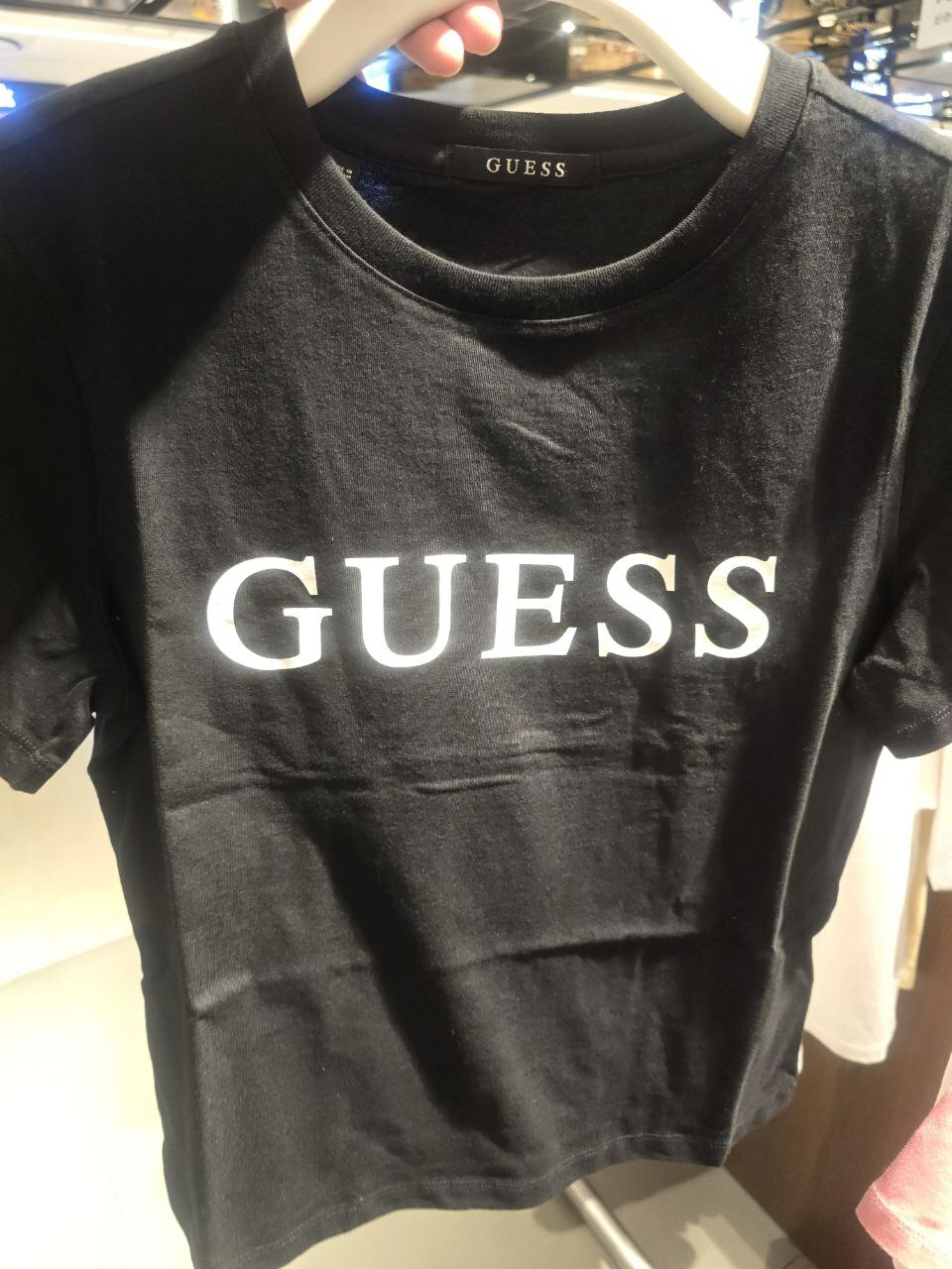 [S] GUESS WOMEN'S BIG PRINT SHORT SLEEVE T-SHIRT,BLACK, YO2K9430-BLK [FINAL SALE] (SGU547)