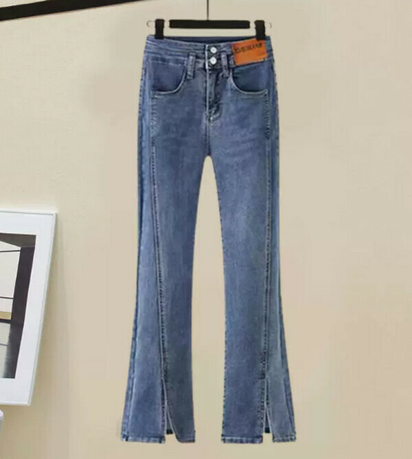 Leg Slit Jeans#Single Piece (Blue) (M-4XL) (Contact customer service to confirm size after placing an order) 