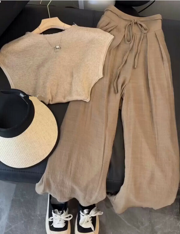 Knitted Short Sleeve Top#Single Piece (Khaki) (M-4XL) (Contact customer service to confirm size after placing an order) 