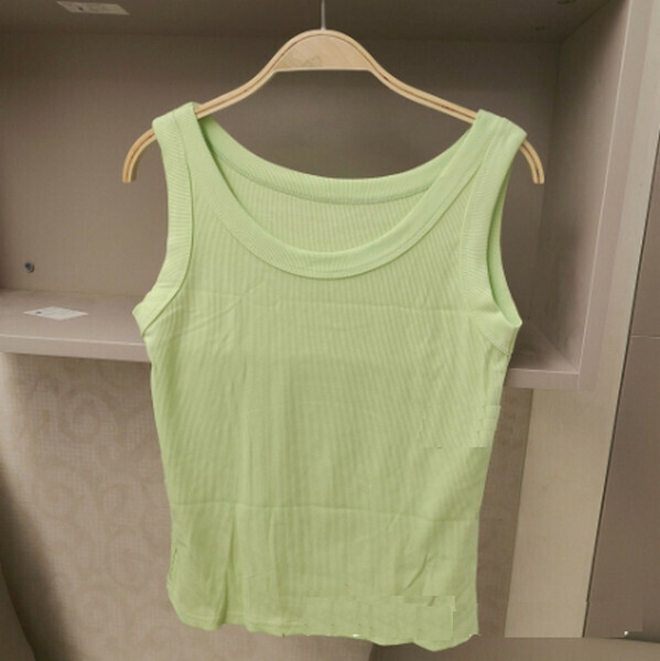 Round neck threaded cotton sling anti-light vest [fruit green] [80-130 pounds]