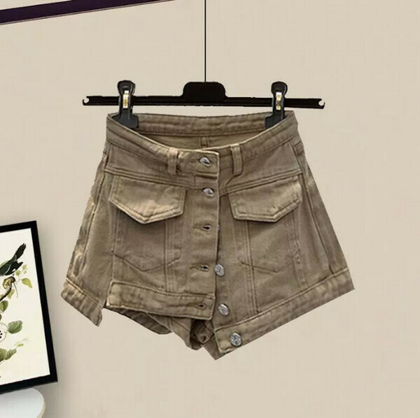 Irregular shorts#Single piece (khaki) (M-4XL) (contact customer service to confirm size after placing an order) 