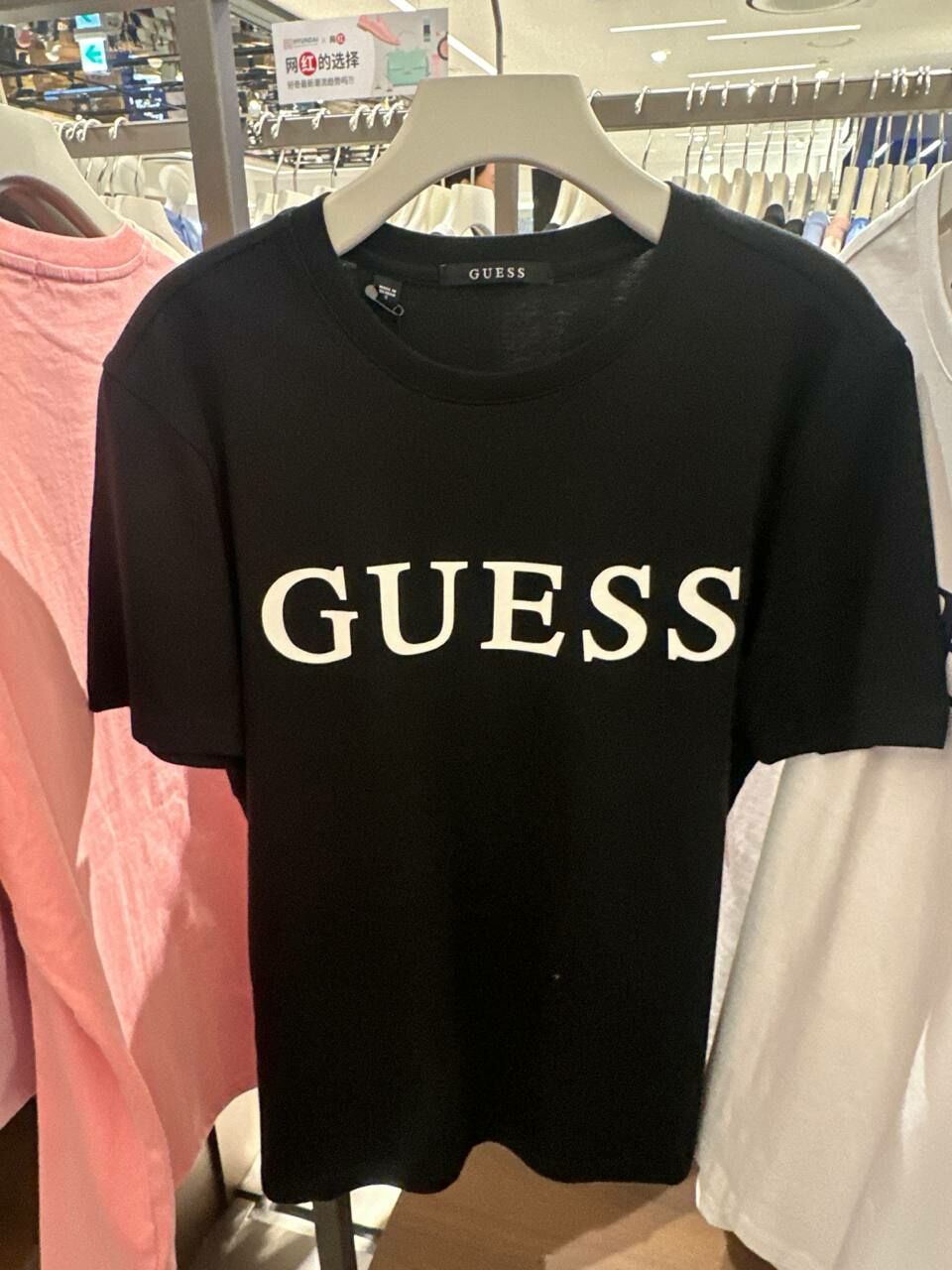 [S] GUESS MEN'S BIG GUESS PRINT SHORT SLEEVE T-SHIRT,BLACK, MO2K9430-BLK [FINAL SALE] (SGU550)