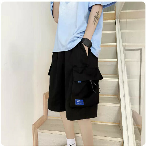 熱賣工裝短褲男夏季（黑色【M_4XL碼】（下單後聯繫客服確認發貨尺碼）