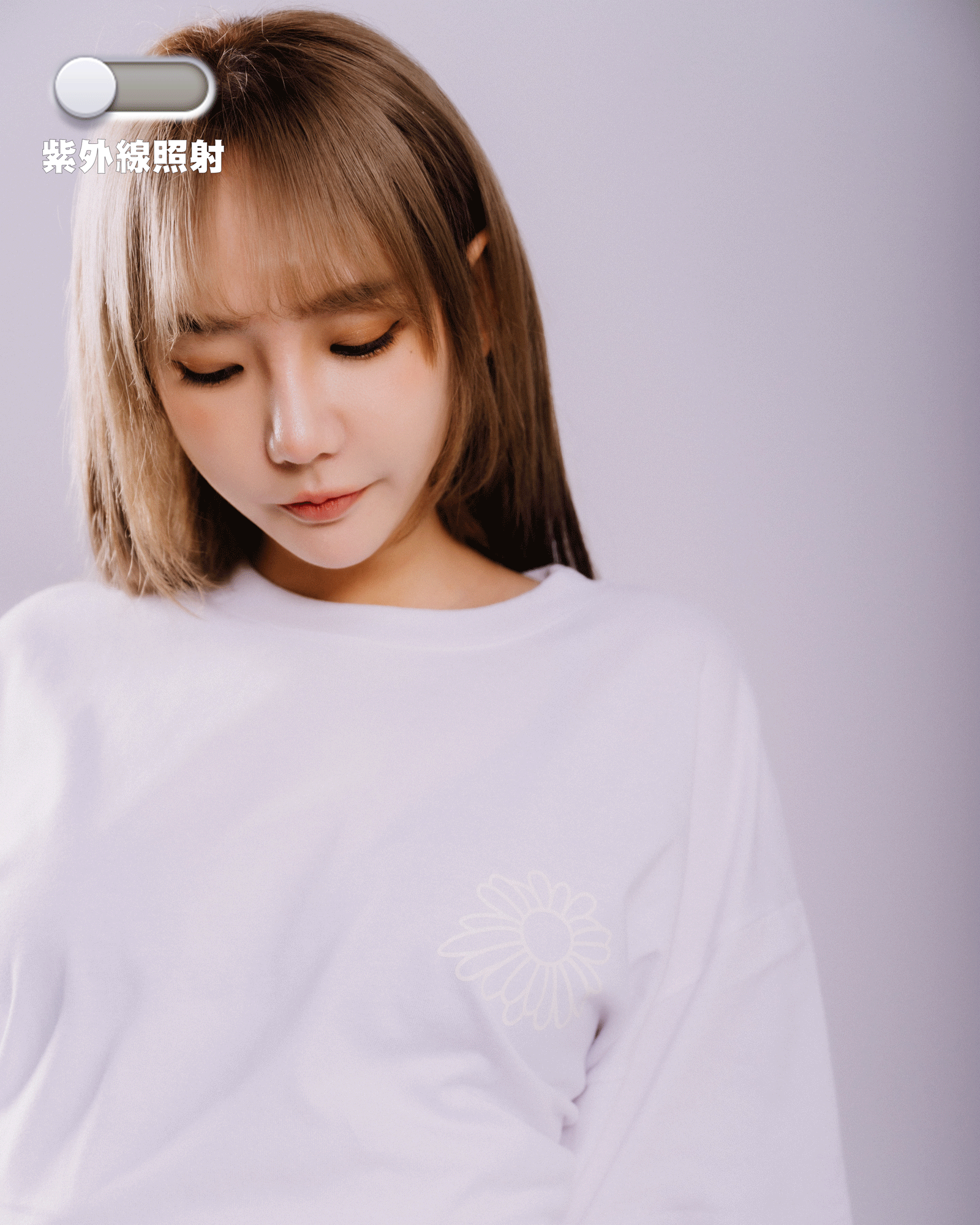 XCTRL 逆境綻放的花朵變色短T-白