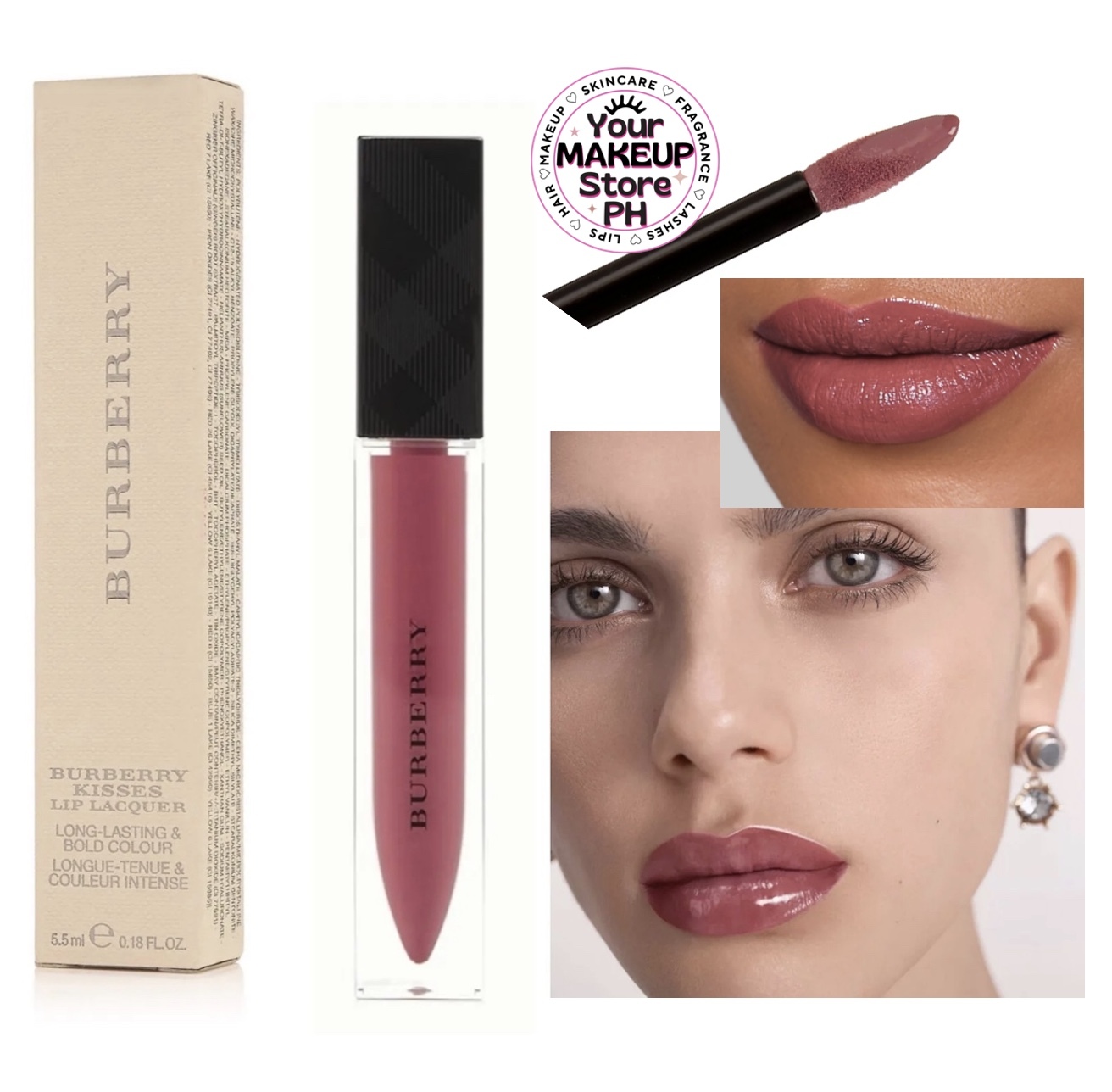 BURBERRY BEAUTY Kisses Lip Lacquer in ROSEWOOD No.16