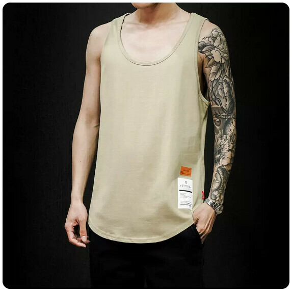 Solid color vest man (apricot [size M_5XL] (contact customer service to confirm the shipping size after placing an order)