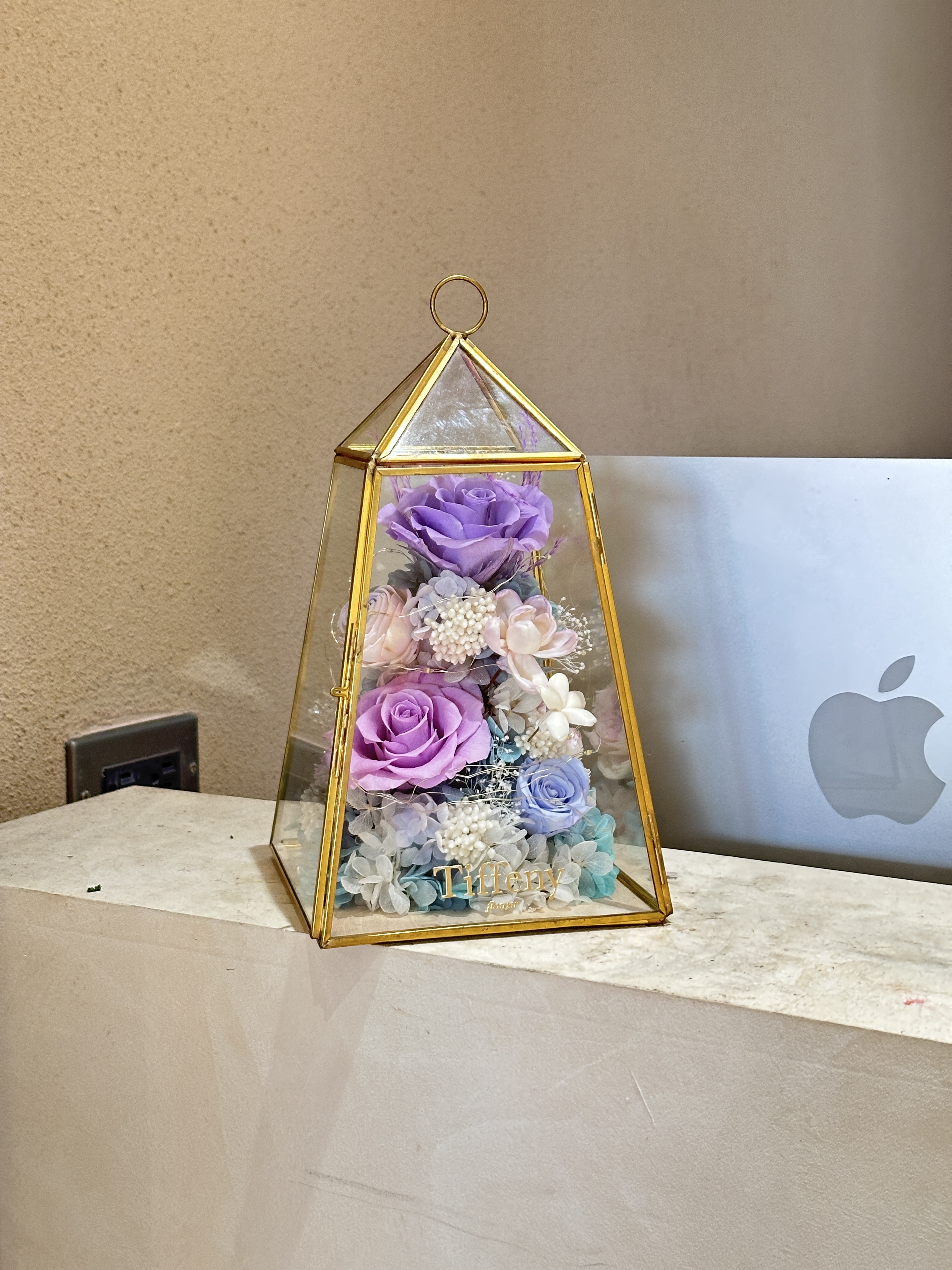 紫色愛情 玻璃房永生罩