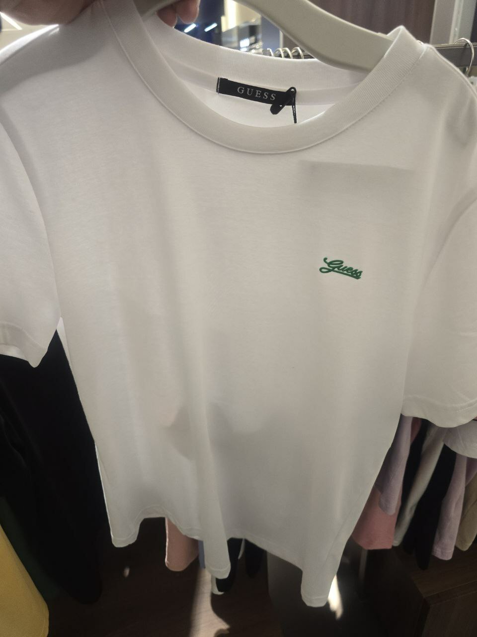 [S] GUESS MEN'S GUESS MINI LETTERING SHORT SLEEVE T-SHIRT,WHITE, MO2K9486-WHT (SGU553)