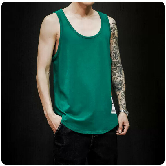 Solid color vest man (dark green [size M_5XL] (contact customer service to confirm the shipping size after placing an order)