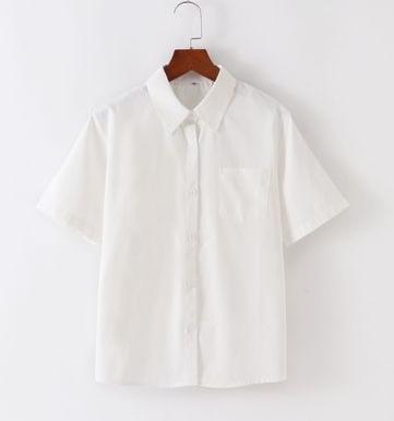 Solid color short-sleeved blouse (cream white) (size: XS-XXL) (contact customer service to confirm the shipping size after placing an order)