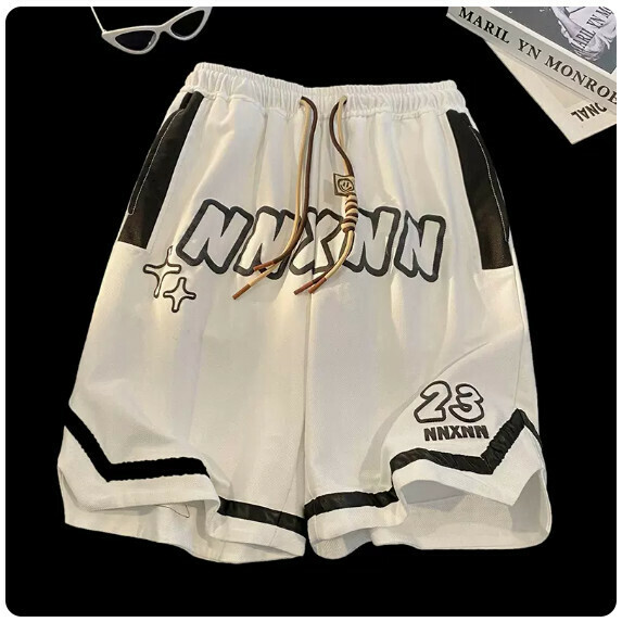 熱賣撞色短褲男夏季（白色【M_5XL碼】（下單後聯繫客服確認發貨尺碼）