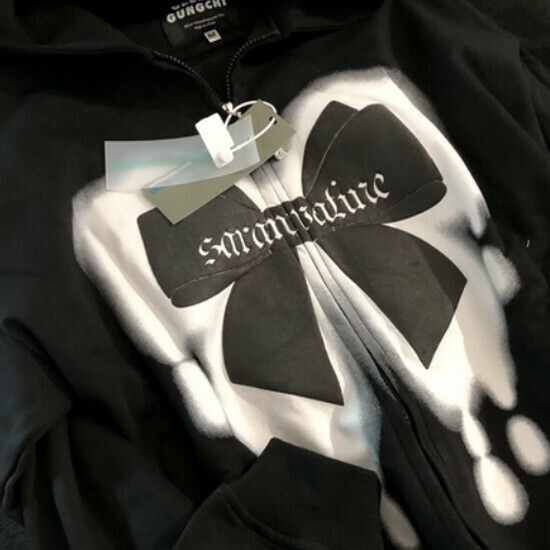熱賣氣泡蝴蝶拉鏈情侶衛衣【黑色(加厚)】【S-XL碼】(下單後請聯絡客服確認發貨尺碼)