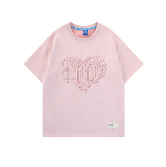 Suede Printed Short Sleeve T (Pink) [S-XL Size] [Contact Customer Service to Confirm Shipping Size after Placing an Order]
