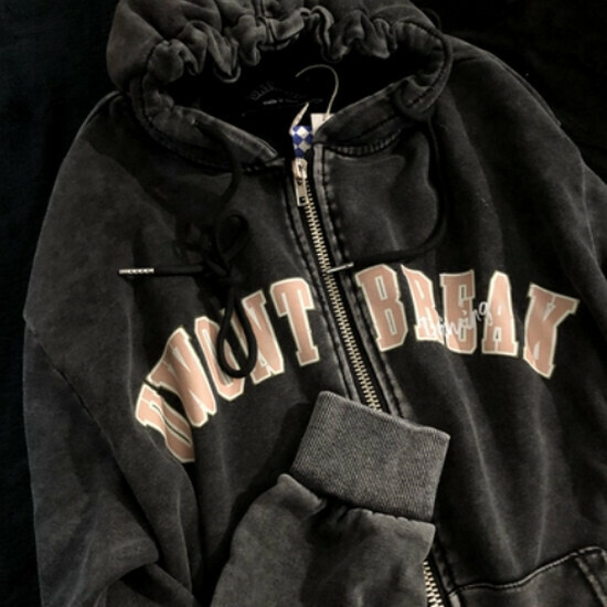 熱賣洗水拉鏈開衫連帽衛衣【黑色】【S-XL碼】(下單後請聯絡客服確認發貨尺碼)  