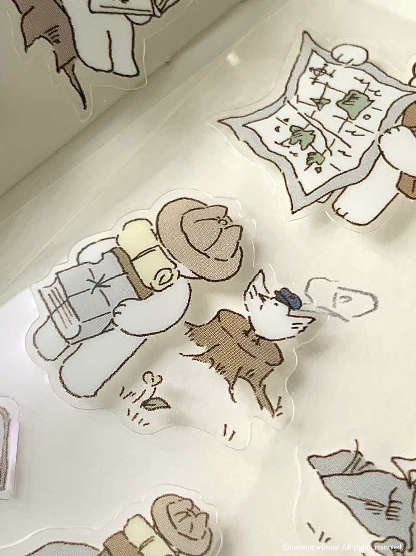 Mewmewbeam | 貓咪旅遊 透明貼紙（兩款可選）