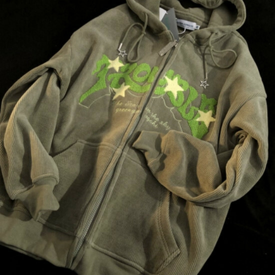 熱賣燈芯絨連帽衛衣【綠色】【S-XL碼】(下單後請聯絡客服確認發貨尺碼)
